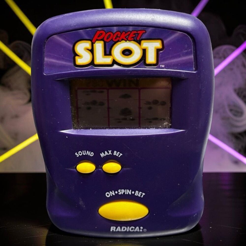 1997 RADICA Pocket Slot Model 9808 Electronic Handheld Portable Game Purple B13